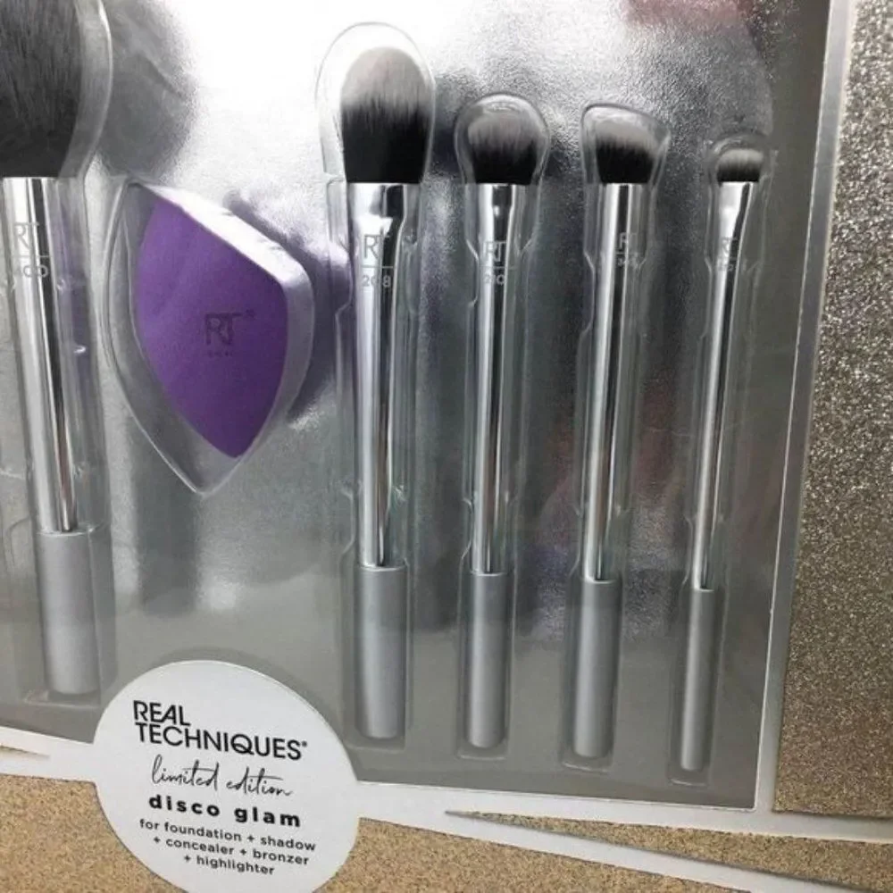 Real Technique Disco Glam Limited Edition Makeup Brush Set Gift Set New
